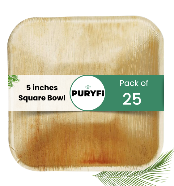 5 inches Palm Square Bowls (Pack of 25)