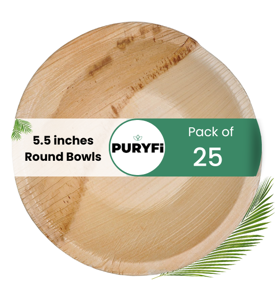 5.5 inches Palm Round Bowls (Pack of 25)