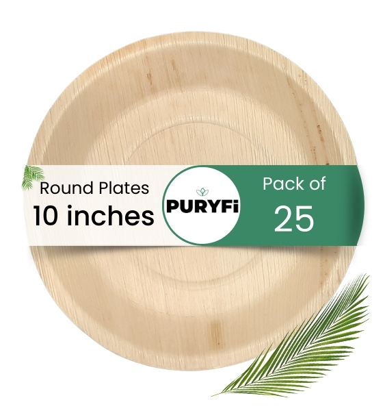 10 inches Palm Round Plates (Pack of 25)