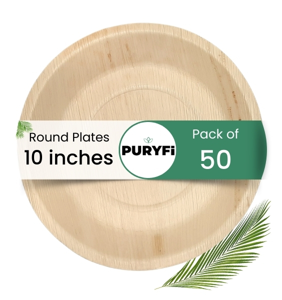 10 inches Palm Round Plates (Pack of 50)