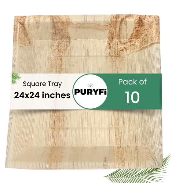 10 inches Palm Square Tray (Pack of 10)