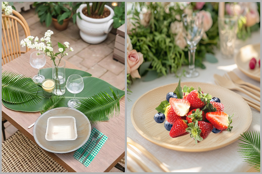 How Palm Leaf Tableware Can Elevate Your Outdoor Dining Experience